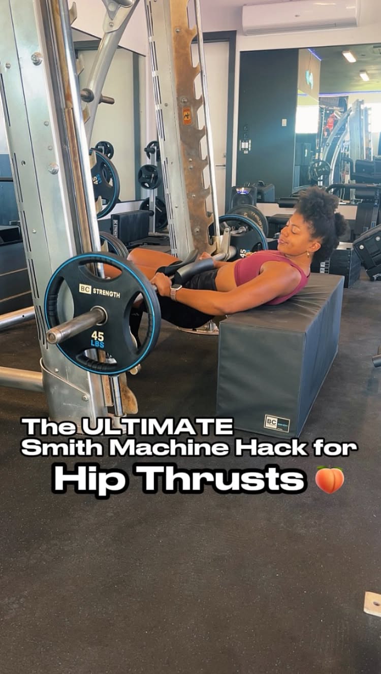 Try these two hacks if your smith machine doesn’t go low enough for Hip Thrusts.

Blocks: @bcstrengthofficial 

🏷️ save this for later & sh