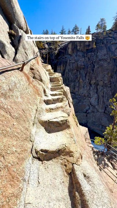 This stair section at the top of Yosemite Falls will definitely get your heart racing. What makes it so unique is that i