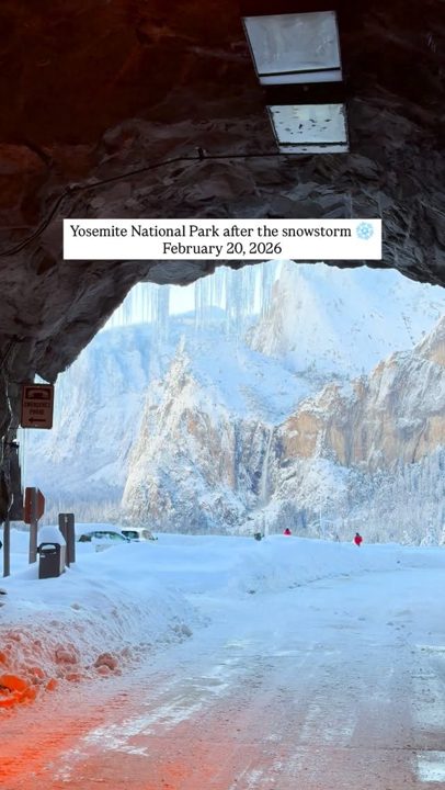Yosemite National Park is finally seeing blue skies after four straight days of heavy snow ❄️ The storm has passed, and 