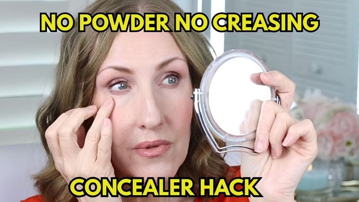 Smooth UNDER EYES Over 50 The VIRAL NO-POWDER CONCEALER Hack