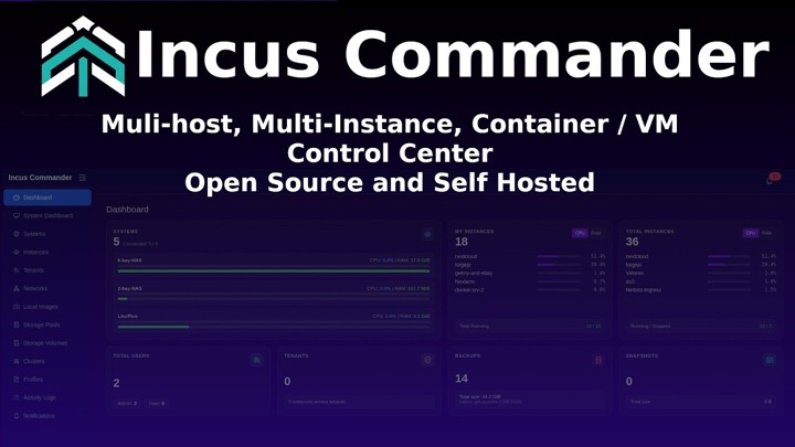 Incus Commander - Open Source, Self Hosted Container and Virtual Machine Control Center