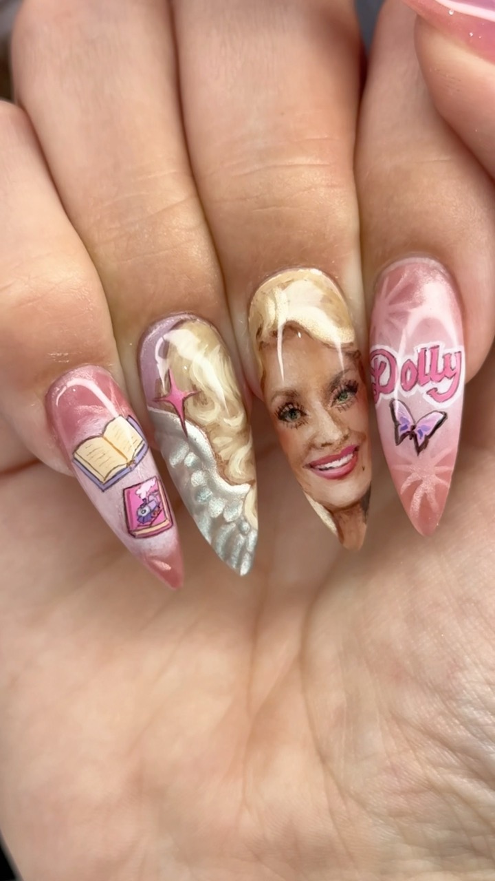 my apology to dolly parton 🫪 #dollyparton #nailart