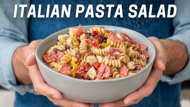 Fully Loaded Italian Pasta Salad With Homemade Dressing