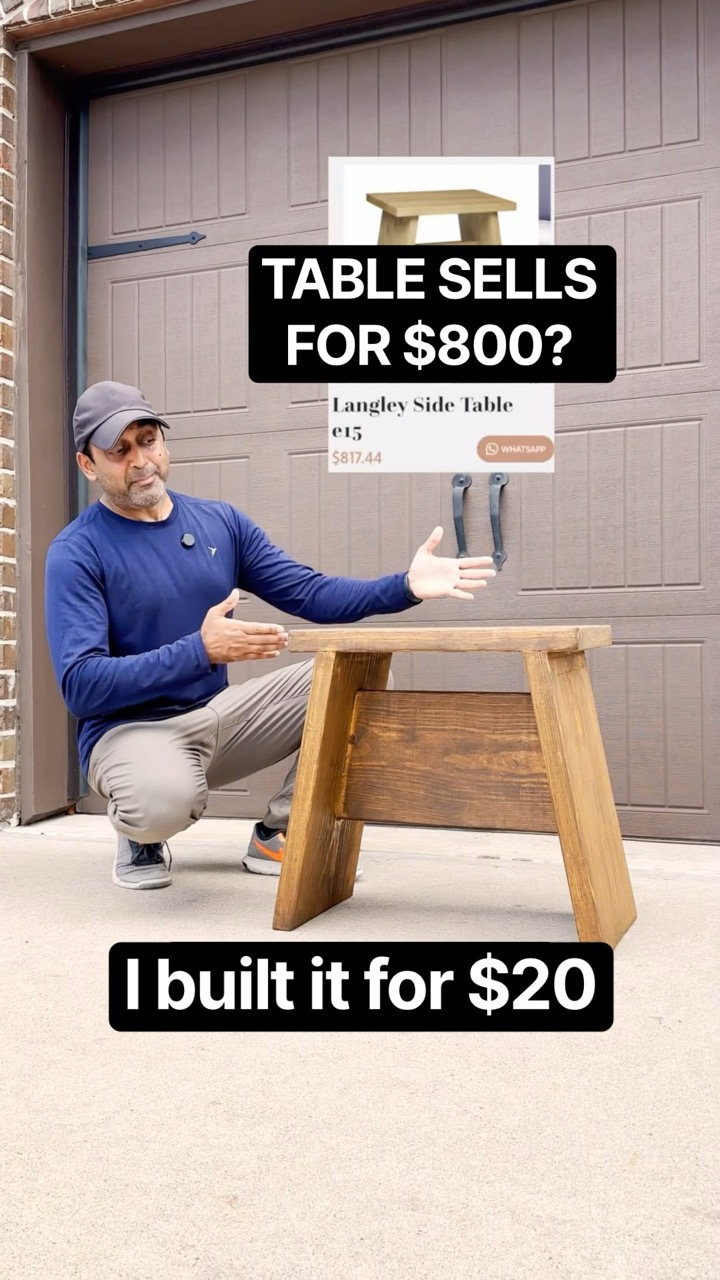 This table sells for $800? I built it for $20.  #woodworking #diyprojects #furniture ￼