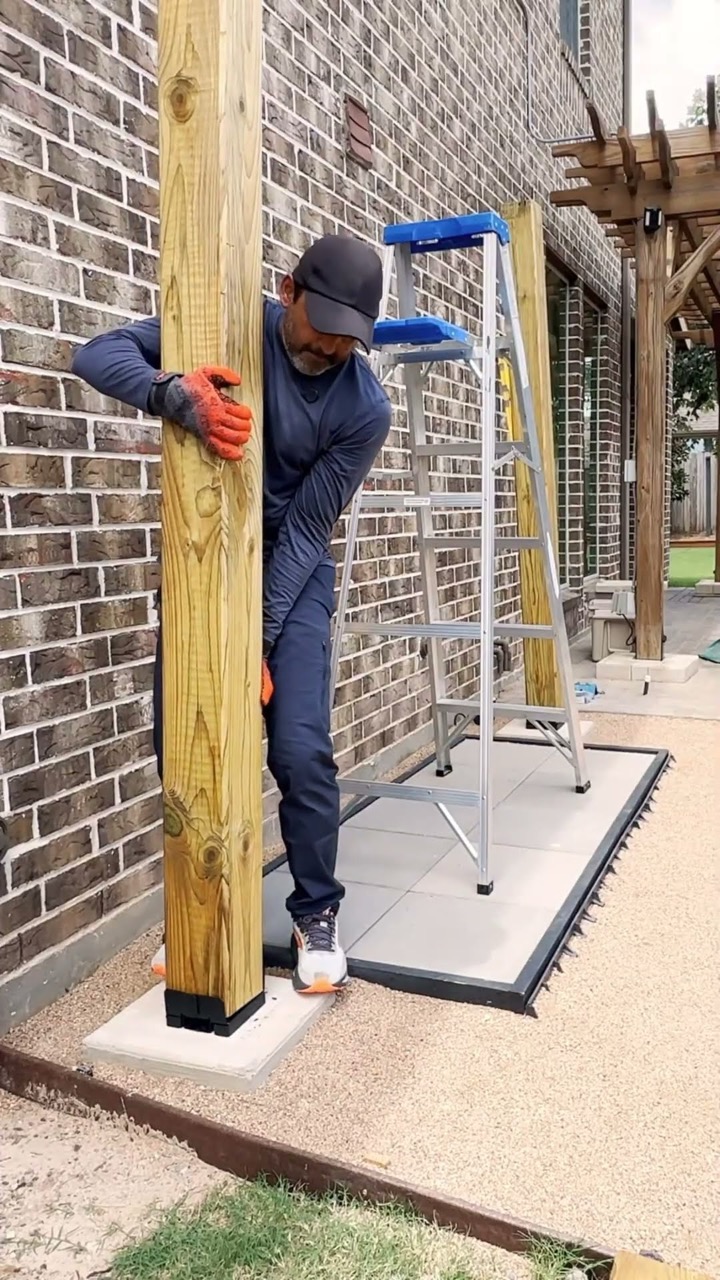 Can I build a simple arbor with 4 timbers? #sponsored #backyardmakeover #oaessentials #strongtie