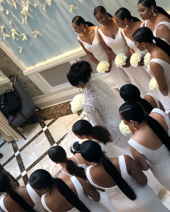 My first big wedding☺️ This was such a beautiful experience. ❤️ Got to slay this amazing bridal party.
10 sleek ponytails for  the bridesmaids. (The blunt cut @ the end just looks so chic & elegant 😍😍)
2 Jr. bridesmaids 