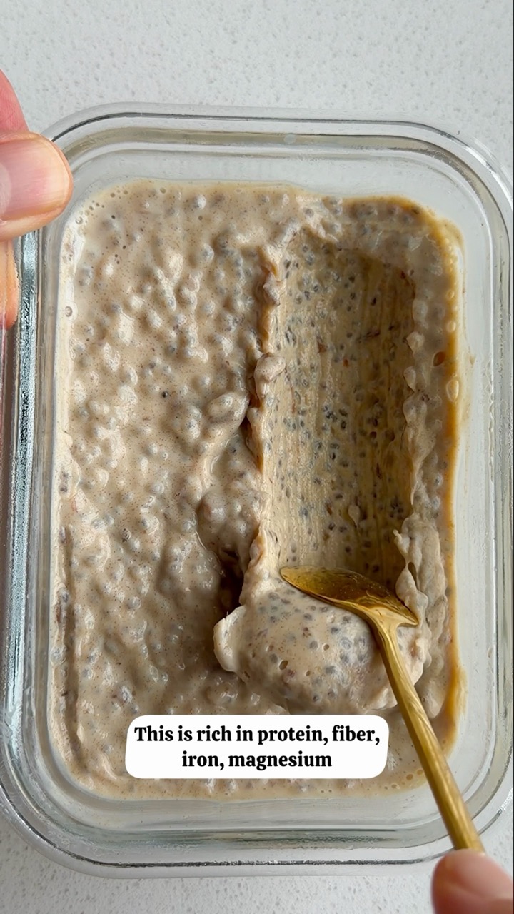 YOUR NEXT HEALTHY TREAT with dates for better blood glucose control! Chia peanut butter pudding.