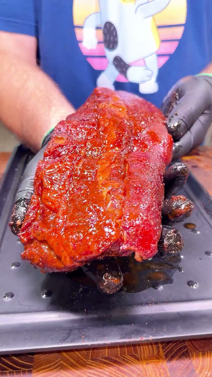 Pulled Rib Sandwich 🔥  Recipe in Description- this is the best bbq sandwich I’ve ever had