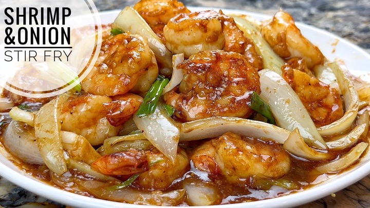 Shrimp And Onion Stir Fry | Flavorful, Succulent And Juicy Shrimp Stir Fry With Vegetable
