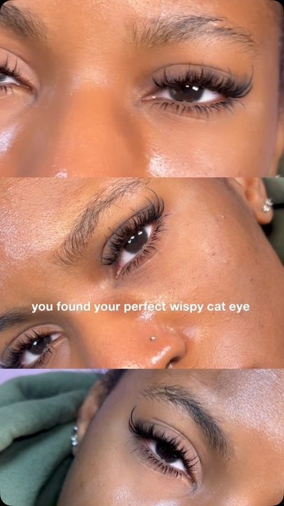 Achieve the perfect balance of natural elegance and volume with this Hybrid Wispy Cat Eye . 

Book your appointment today and experience the beauty of flawless lashes ⭐️
 

Book under : 
Hybrid + wispy + bottoms 
Cat eye
