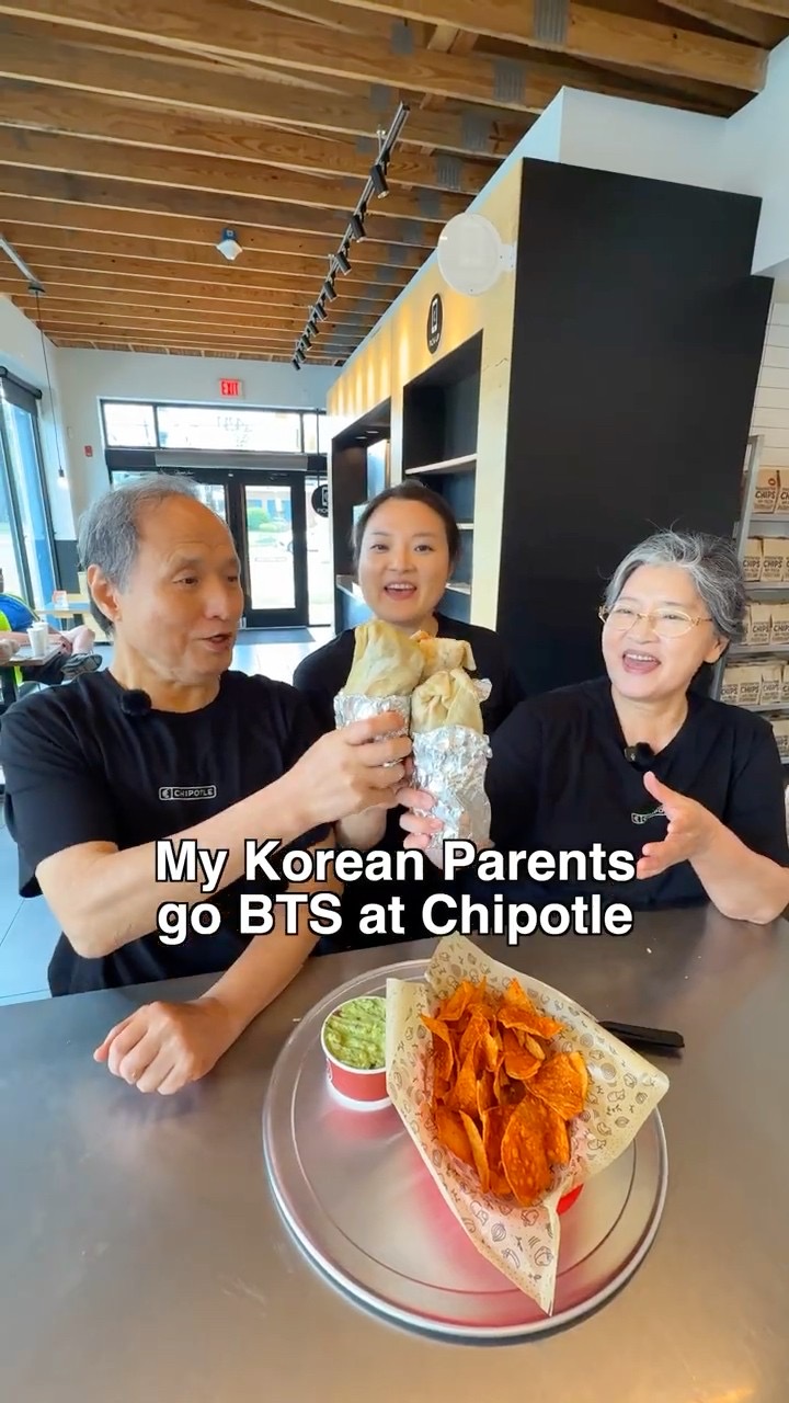 My Korean Parents go BTS at Chipotle   #chipotlepartner #chipotle #foodreview #tacos #burrito