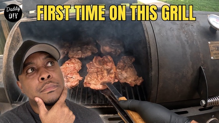 Direct Heat Pork Steaks on an Oklahoma Joe's Canyon Combo Gas & Offset Smoker