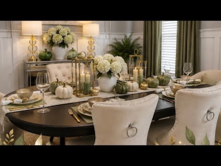 FALL DINING ROOM DECORATING IDEAS ON A BUDGET|GLAM, MODERN AND AFFORDABLE