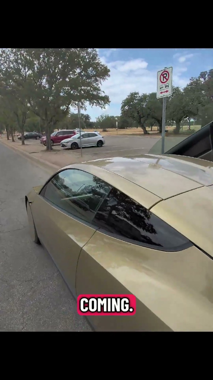 Hopping in a driverless Tesla #cybercab #robotaxi #tesla