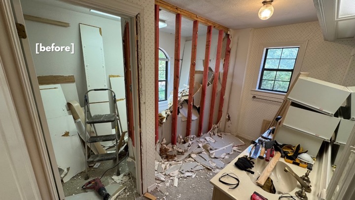we attempted to turn this into a bedroom [what were we thinking??]