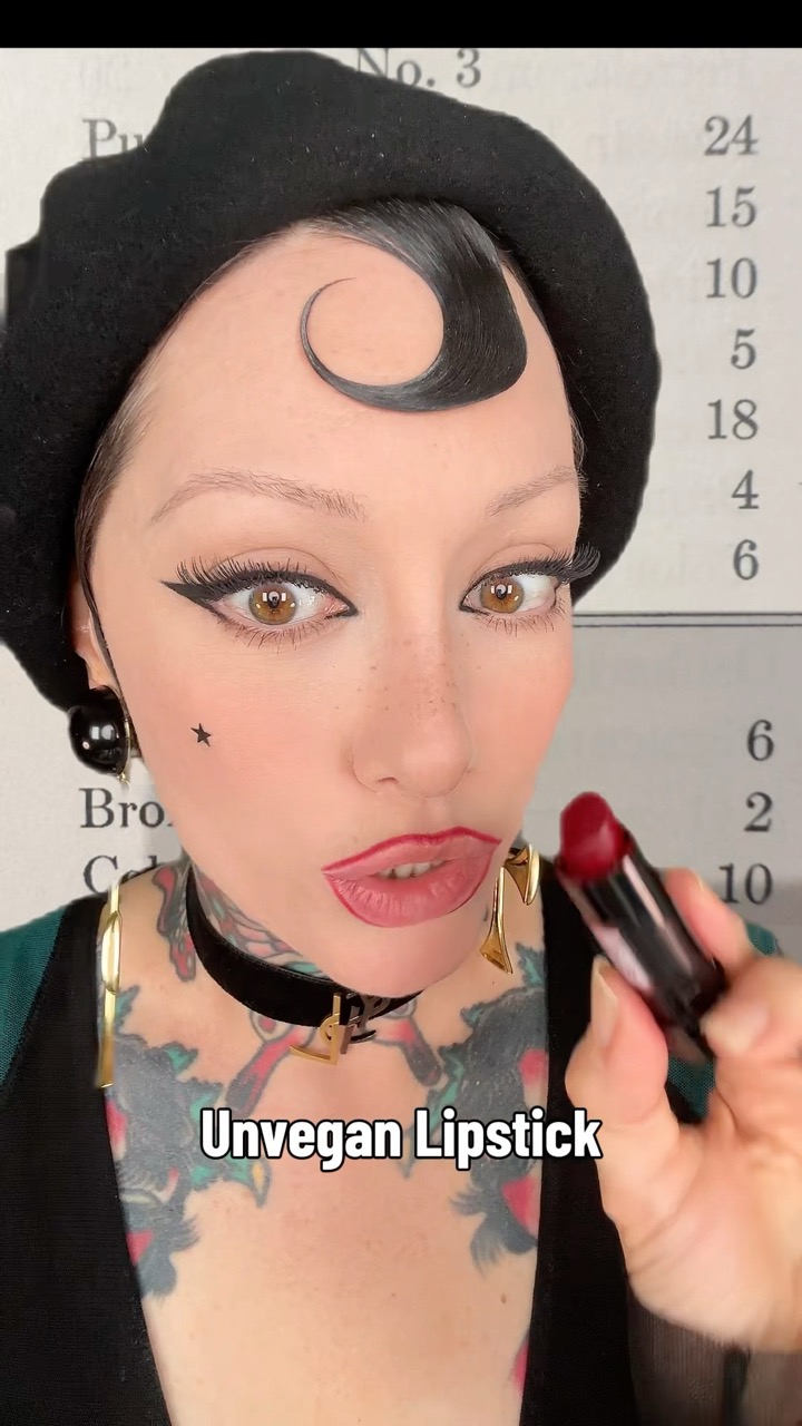 Using a 1957 recipe to create the world’s most unvegan lipstick 👀would you try this? #vintagemakeup