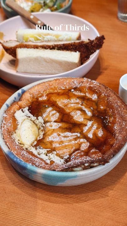 fluffy hot cake & crispy katsu sando? okokokok

Fiiinally tried @thirdsbk!! The japanese soufflé pancake was fluffy and paired well with the honey maple butter 🍁🥞 my favorite though was the chicken katsu sandos - the per