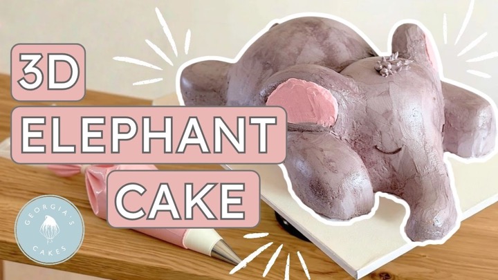 How I Made a 3D Elephant Cake for My Son’s 2nd Birthday! | Georgia's Cakes