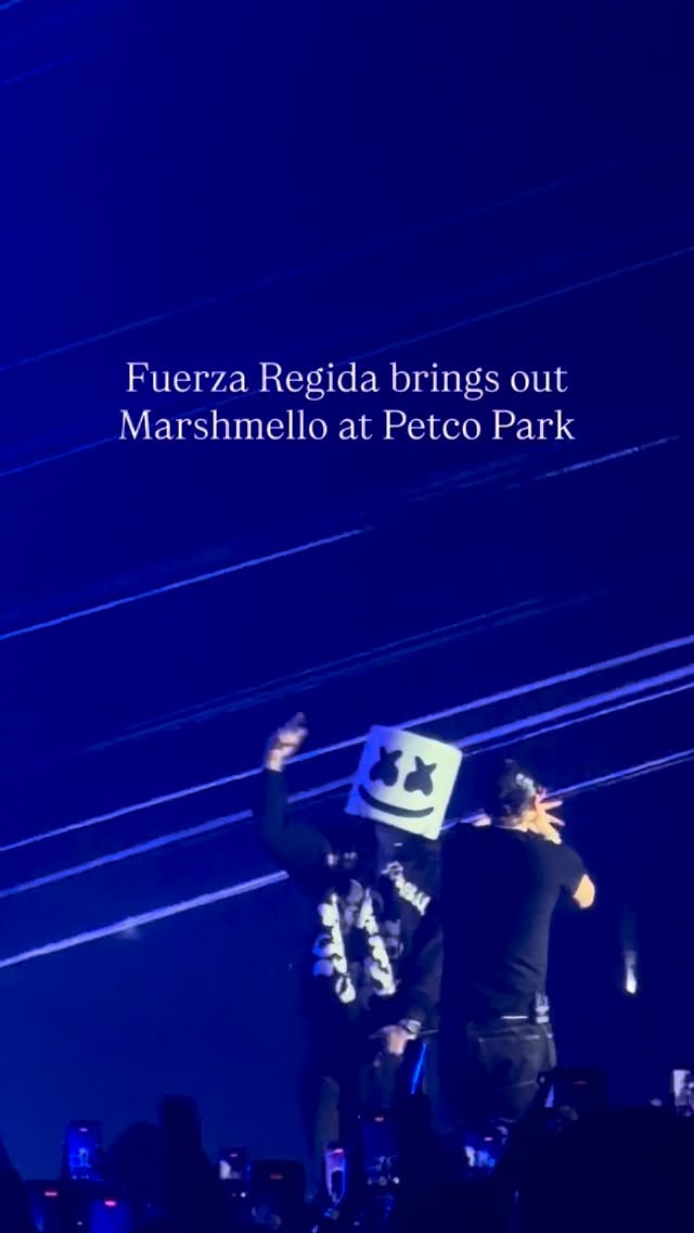 🇲🇽Fuerza Regida surprises San Diego with Marshmello 🤖follow @gisellelelux for more San Diego finds! thank you to @1800tequila for always