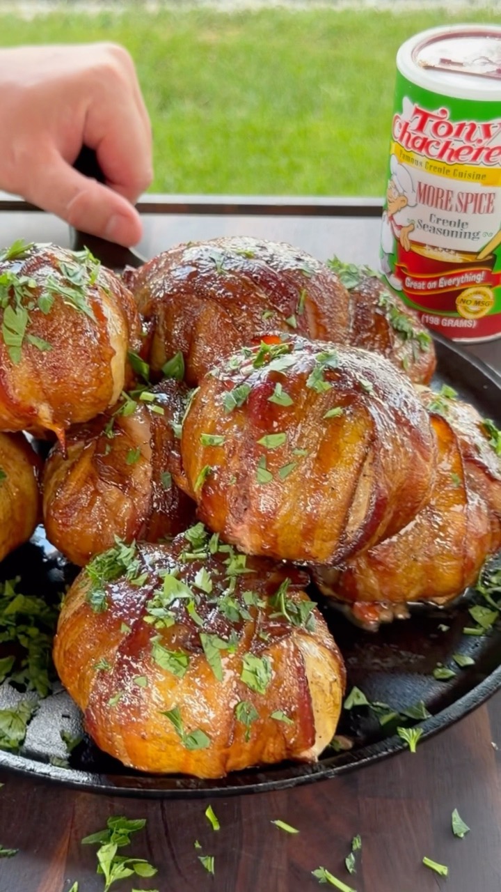 Smoked Bacon Wrapped Onion Bombs @tonychacherescreolefoods6156