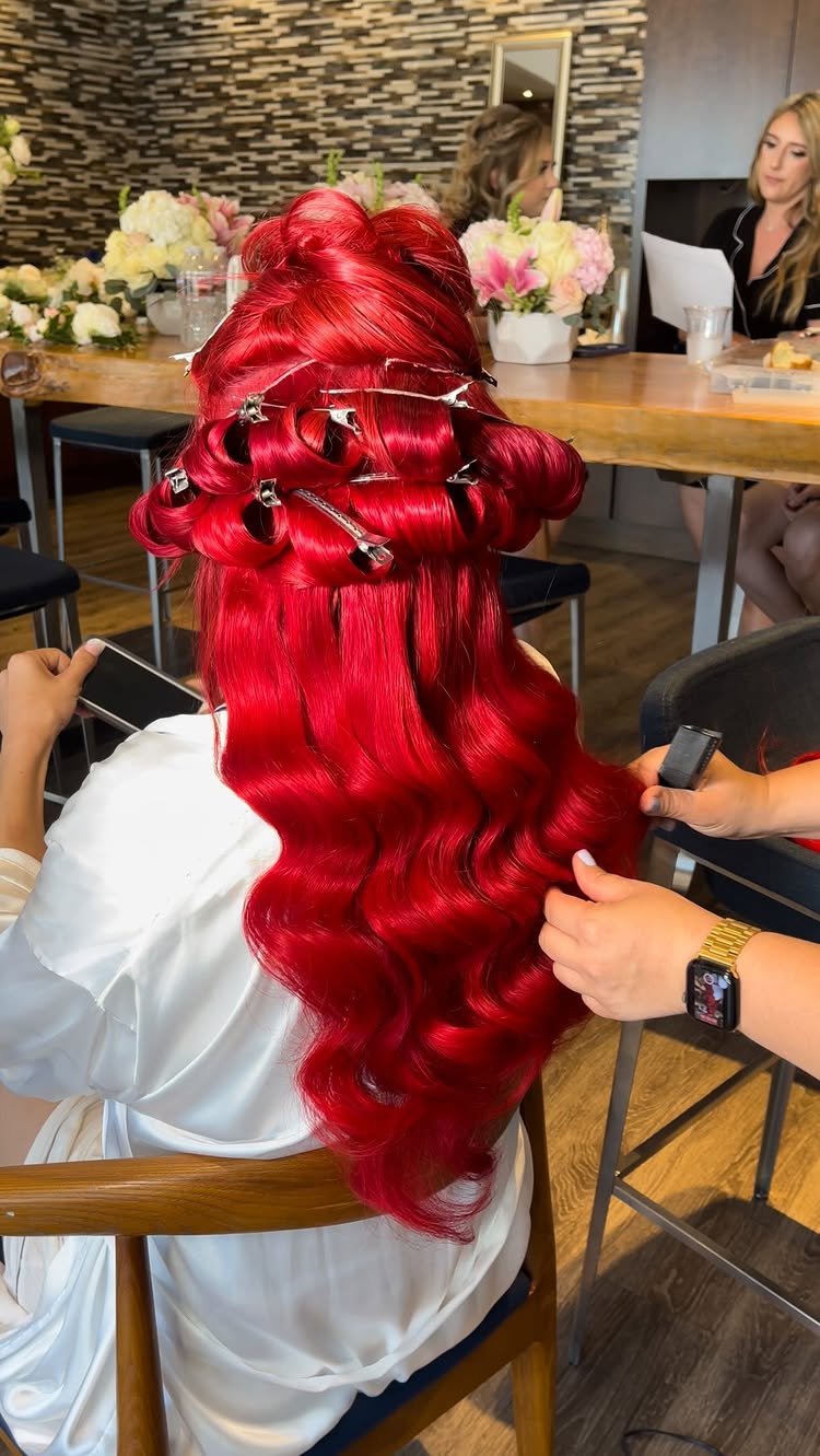 Hair and makeup by me for Julie 😍 ladies when in doubt always go with hair extensions for your big day! 
Not only will your hair look fulle