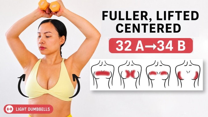 Chest Lift Workout | Fuller, Rounder Chest in 2 Weeks, 1kg Dumbbell Home Workout