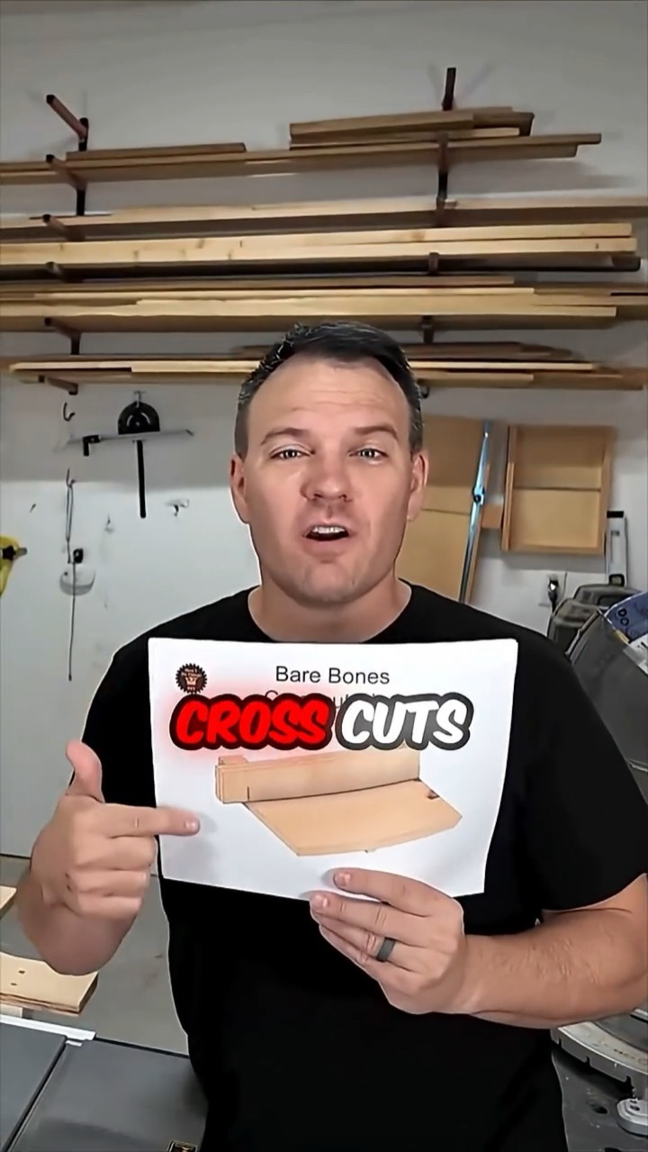 Super Simple Table Saw Cross Cut Sled! #woodworking #beginnerwoodworking