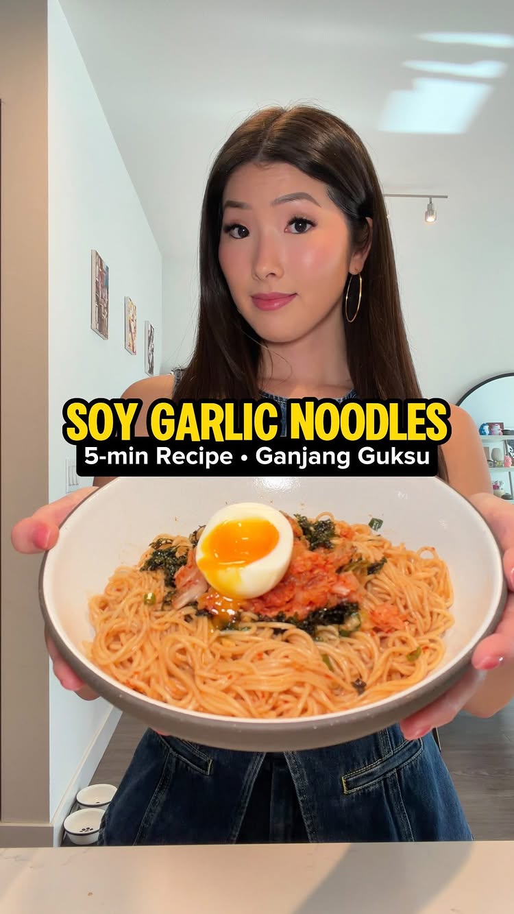 a TRUE 5-minute noodle recipe! Ganjang Guksu or Korean soy garlic noodles are SO SO GOOD! And perfect for when you don’t want to cook. I use