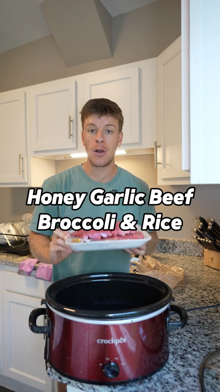 Day 16 Crocktober HONEY GARLIC BEEF, BROCCOLI & RICE
