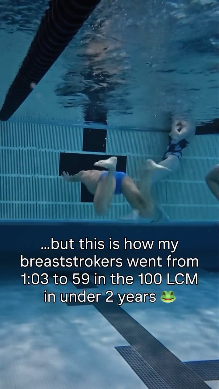 I do NOT recommend you try this… 😅
But this is how my breaststrokers went from 1:03 to 59 in the 100 LCM in under 2 years 🐸

A 16 year old