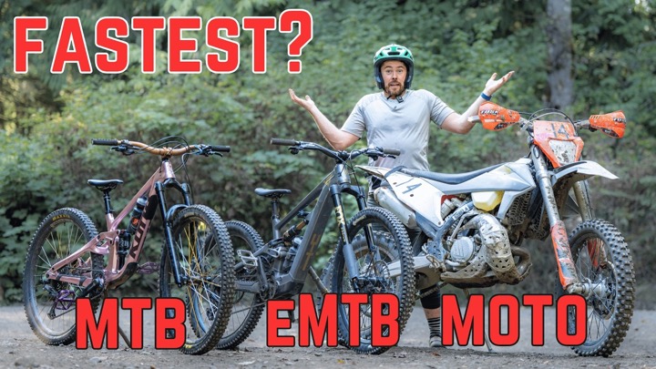 What's fastest?  MTB vs Moto vs eMTB!