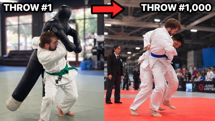 I tried one judo throw 1,000 times (then competed)