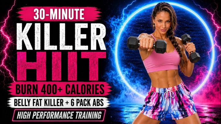 BURN 400+ Cal in 30 Min 🔥 MAXOUT Belly Fat Burn - KILLER ABS HIIT Workout at Home | MAXIMUM RESULTS