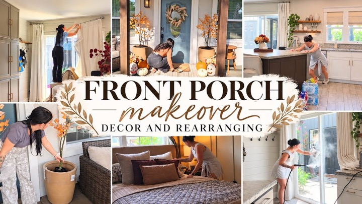 FALL FRONT PORCH MAKEOVER 🍂 | Decorating, Cleaning & Getting It All Done