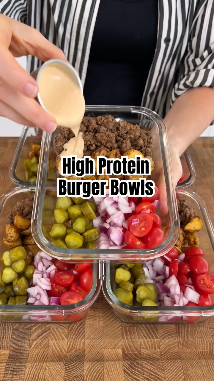 Prep Lunch With Me (Burger Bowls) #mealprep