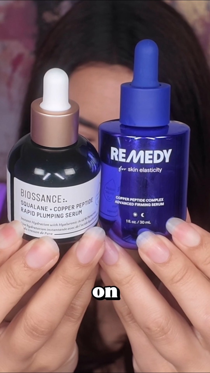 I tested both sides of my face so you don't have to | Biossance v.s. Remedy Copper Peptide