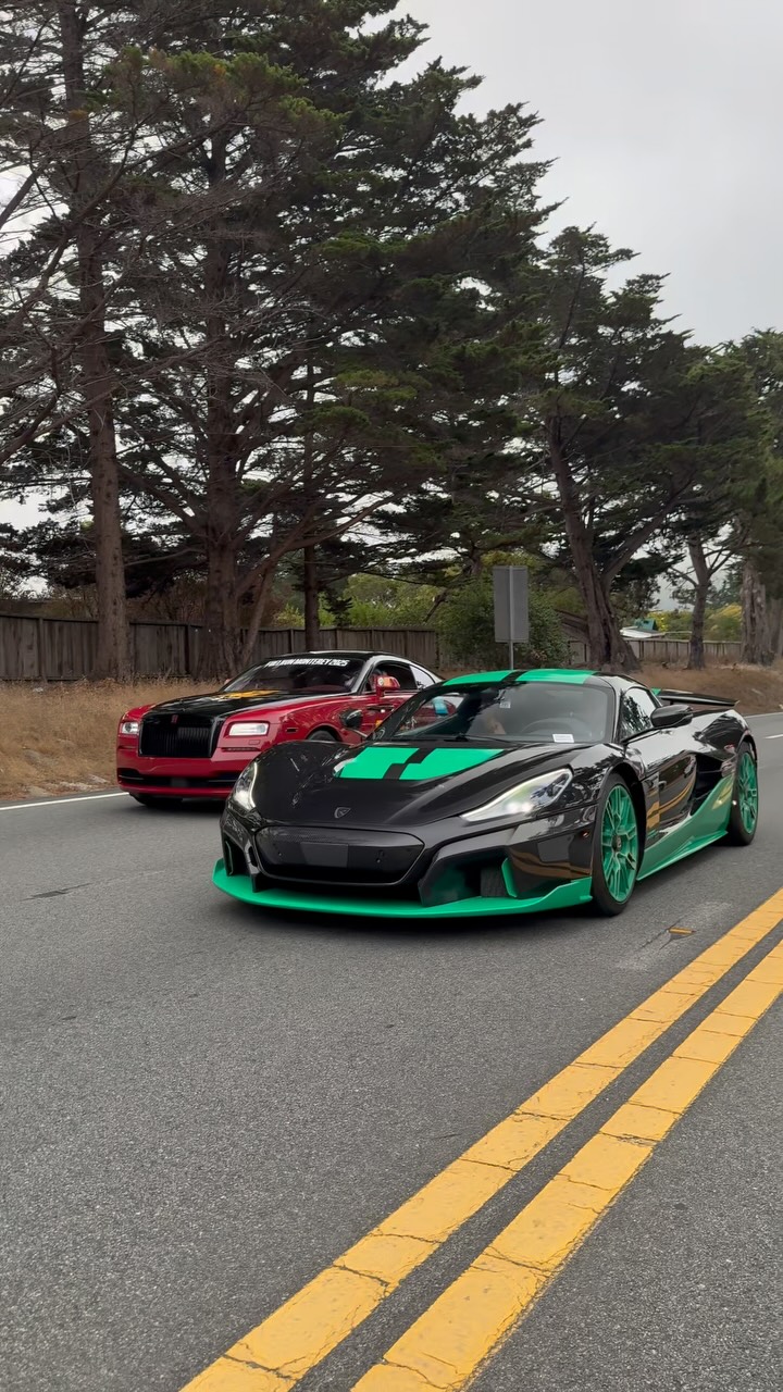 SPOTTED 👀: Mate Rimac in a Rimac Nevera followed by a convoy of Bugattis and another Rimac — This is just another example of standard car w