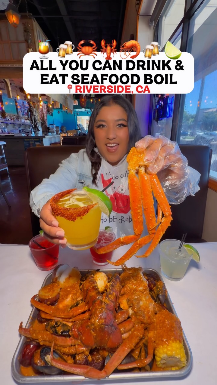 🦀 AYCE drinks & seafood in Riverside!🍹 @cravin_crab_haus 

📍1201 University Ave
Unit 117 Riverside, CA 

🦐 AYCE Seafood Boil: $39.95
🍹 