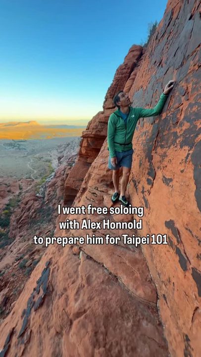 I think Alex is ready now guys 🥾 don’t worry we did a big training day 🫶🫶 Good luck @alexhonnold