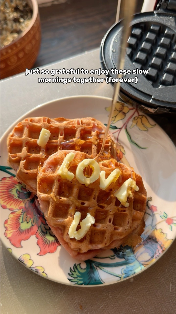 🧇🧈 it’s the thought that counts 🤭💕 #happyanniversary #anniversary #waffles  #butter #letters