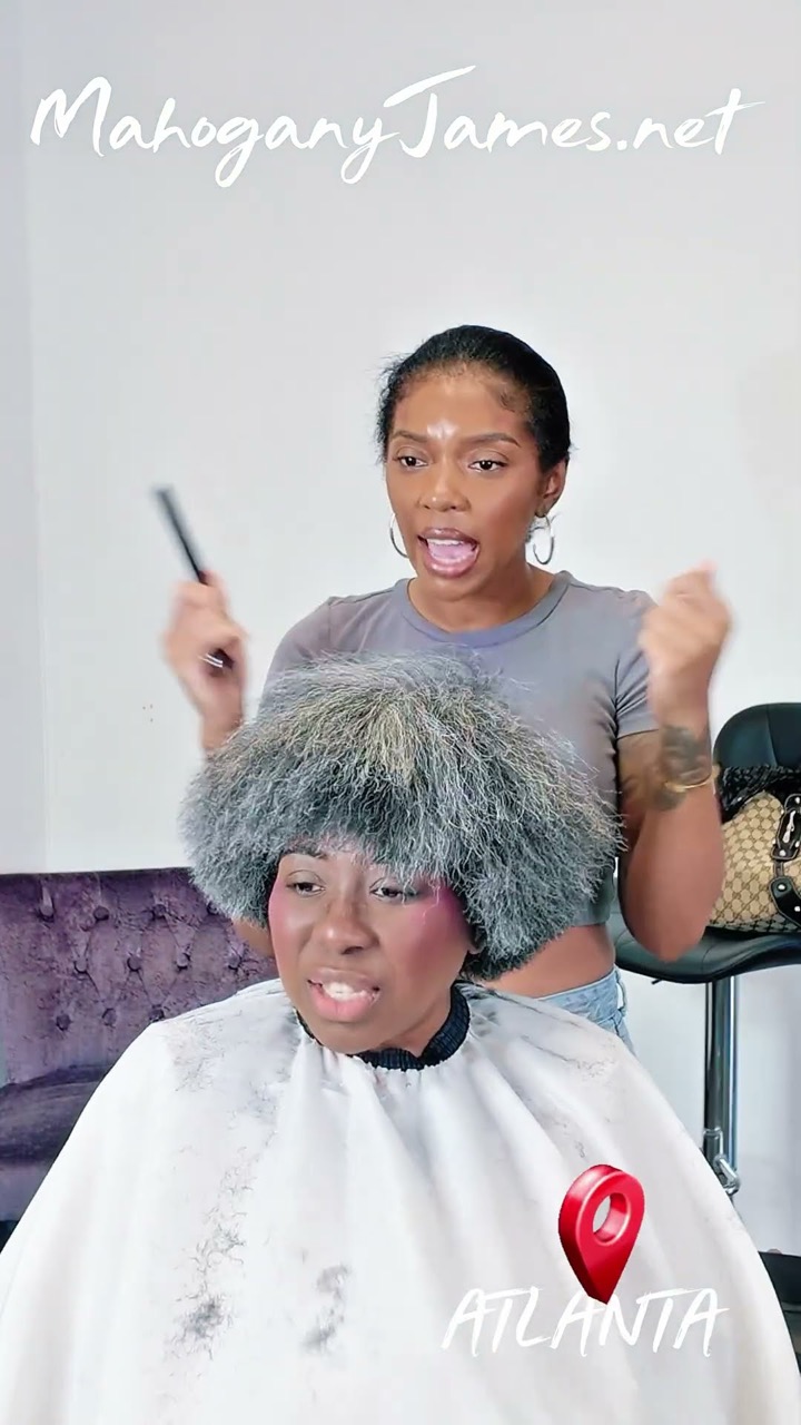 Not Every Wash & Go Has Curls! 😱 Look at Her THICK Gray Hair Transformation! 🤍