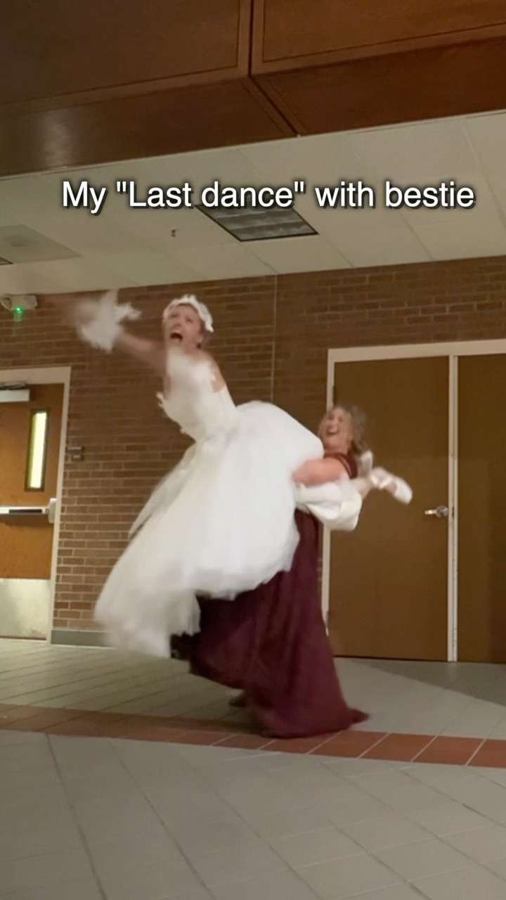 I promise my husband is fun, he’s just not as willing to risk injuring me 💕 #wedding #firstdance