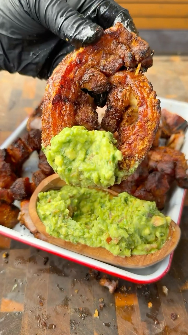 Crispy chicharrón pinwheels
