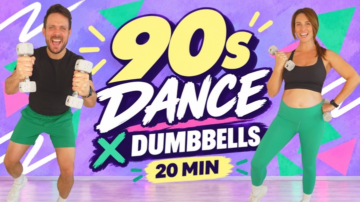 90s Dance Party Workout 🪩 | 20 Min Low-Impact Dance x Dumbbells