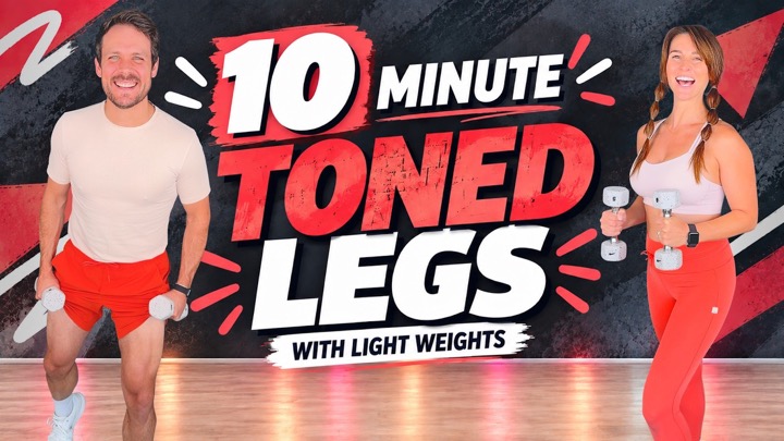 10 Minute Toned Legs Workout | Light Weights + No Jumping (Low Impact)