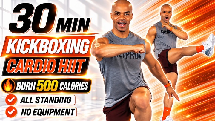 30 Min KICKBOXING HIIT Workout 🔥 | Fat-Burning Cardio + All Standing, No Equipment