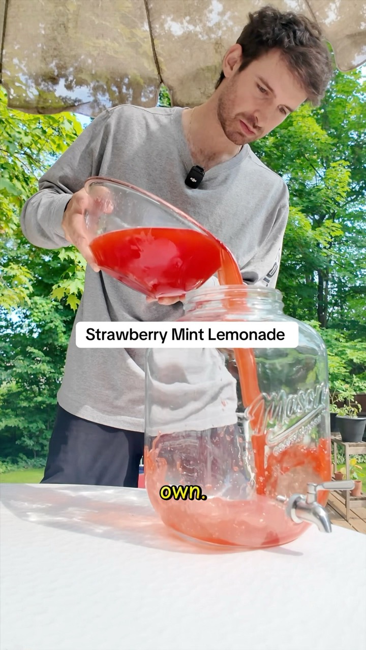 Homemade Strawberry Mint Lemonade🍓🍋