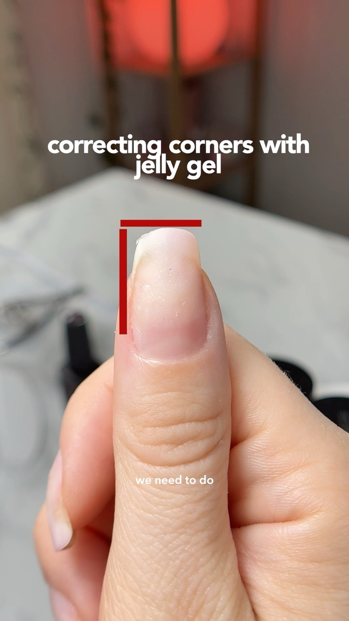 Correcting Corners for Square Nails 🌟 #hardgel