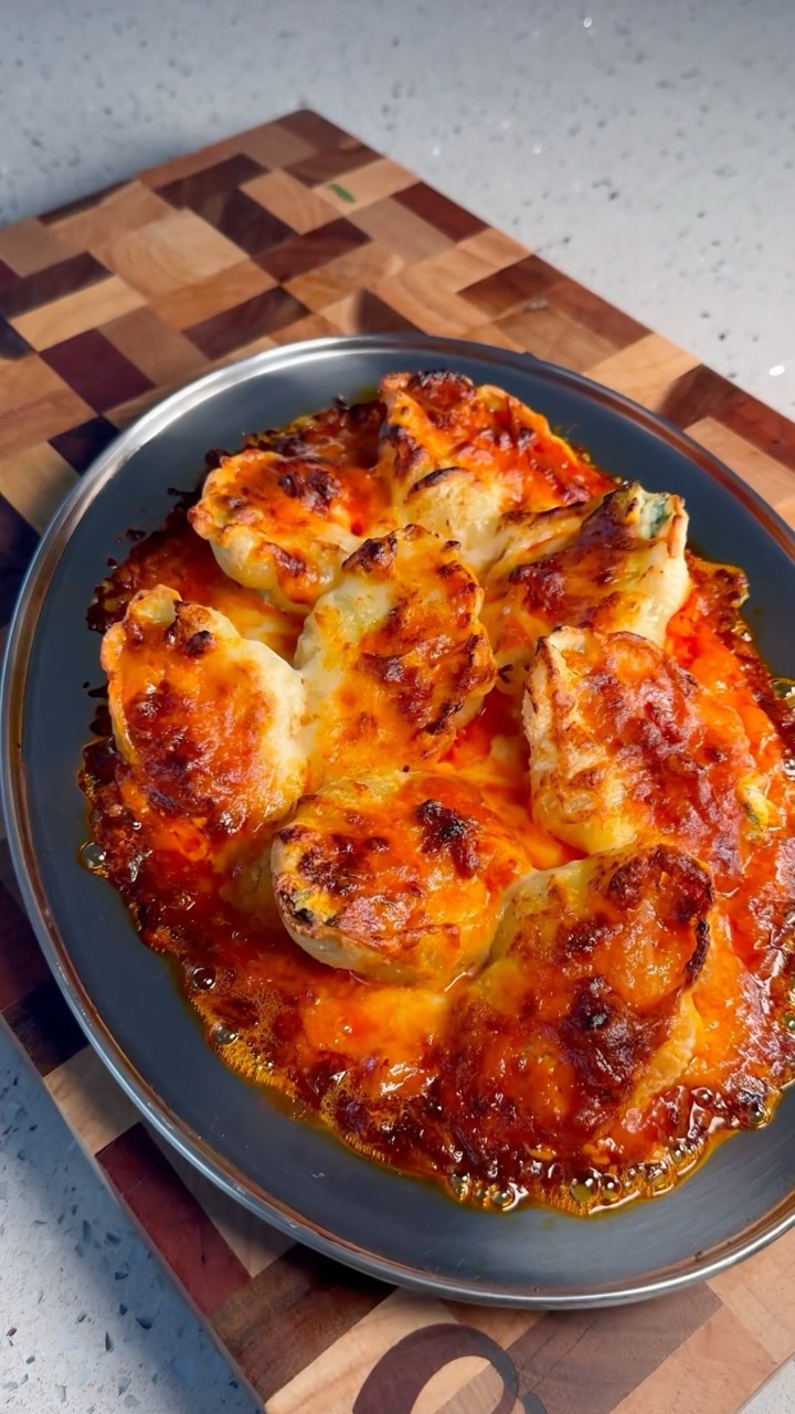 Ricotta Stuffed Shells with Nduja Vodka Sauce 😍🫶🏼 #shorts