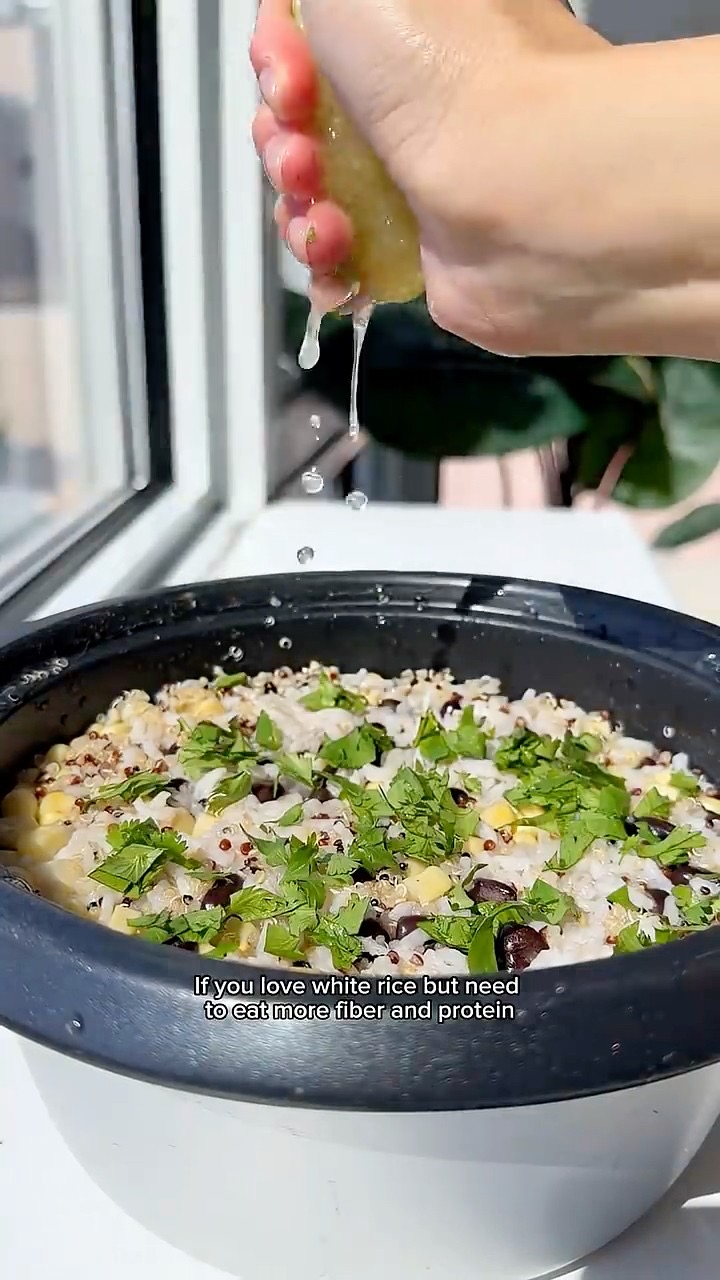 How to make white rice with 20g fiber and 30g protein